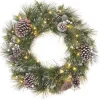 24 in. Pre-Lit Whitter Pine Wreath with LED Lights