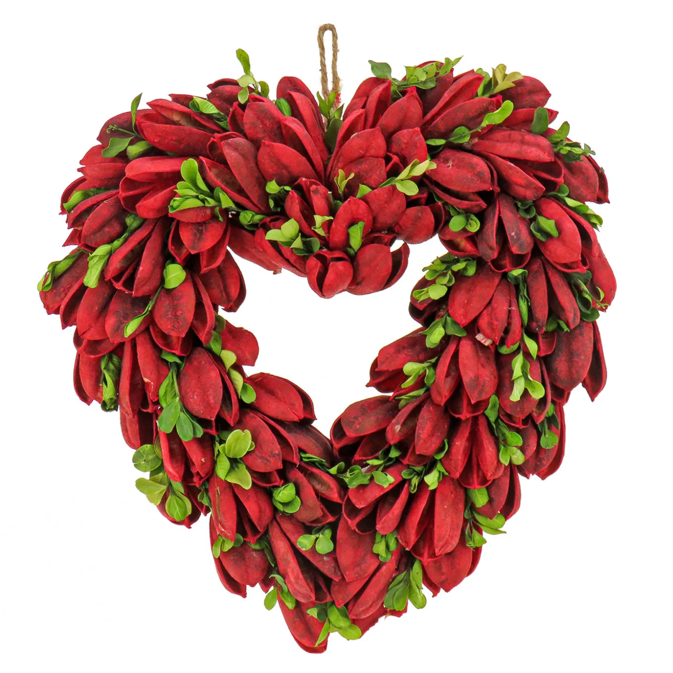 12 in. Red Petals and Leaves Floral Valentine’s Heart