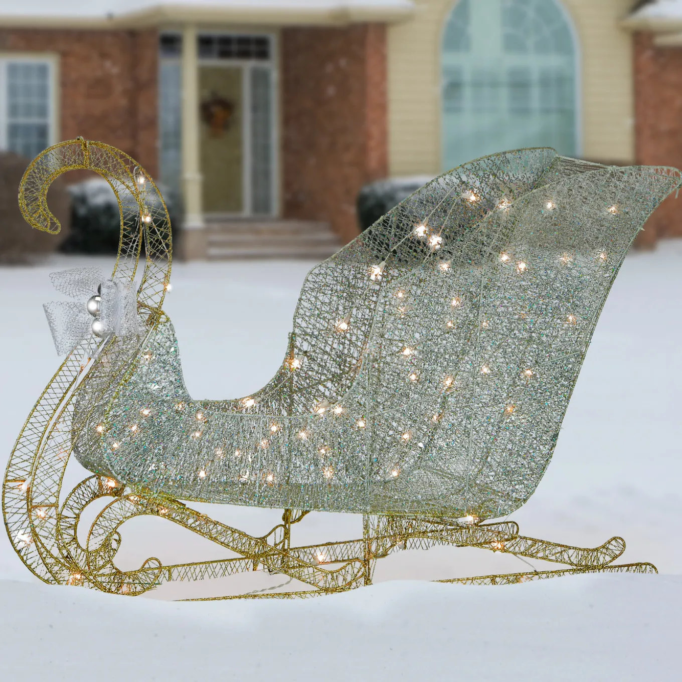 48 in. Santas Sleigh with Cool White LED Lights