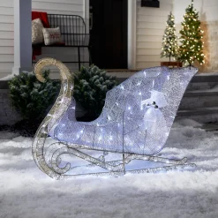 48 in. Santas Sleigh with Cool White LED Lights