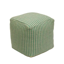 16 in. Sea Mist Hand Woven Pouf Ottoman