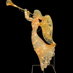 48 in. Silver Angel Decor with White LED Lights