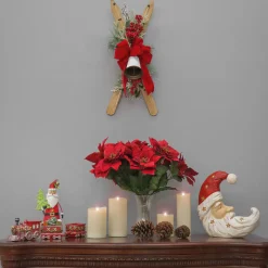 28 in. Ski's with Pine and Berry Plastic Swag