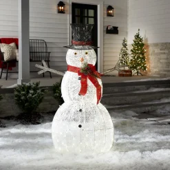 60 in. Snowman Decoration with Warm White LED Lights