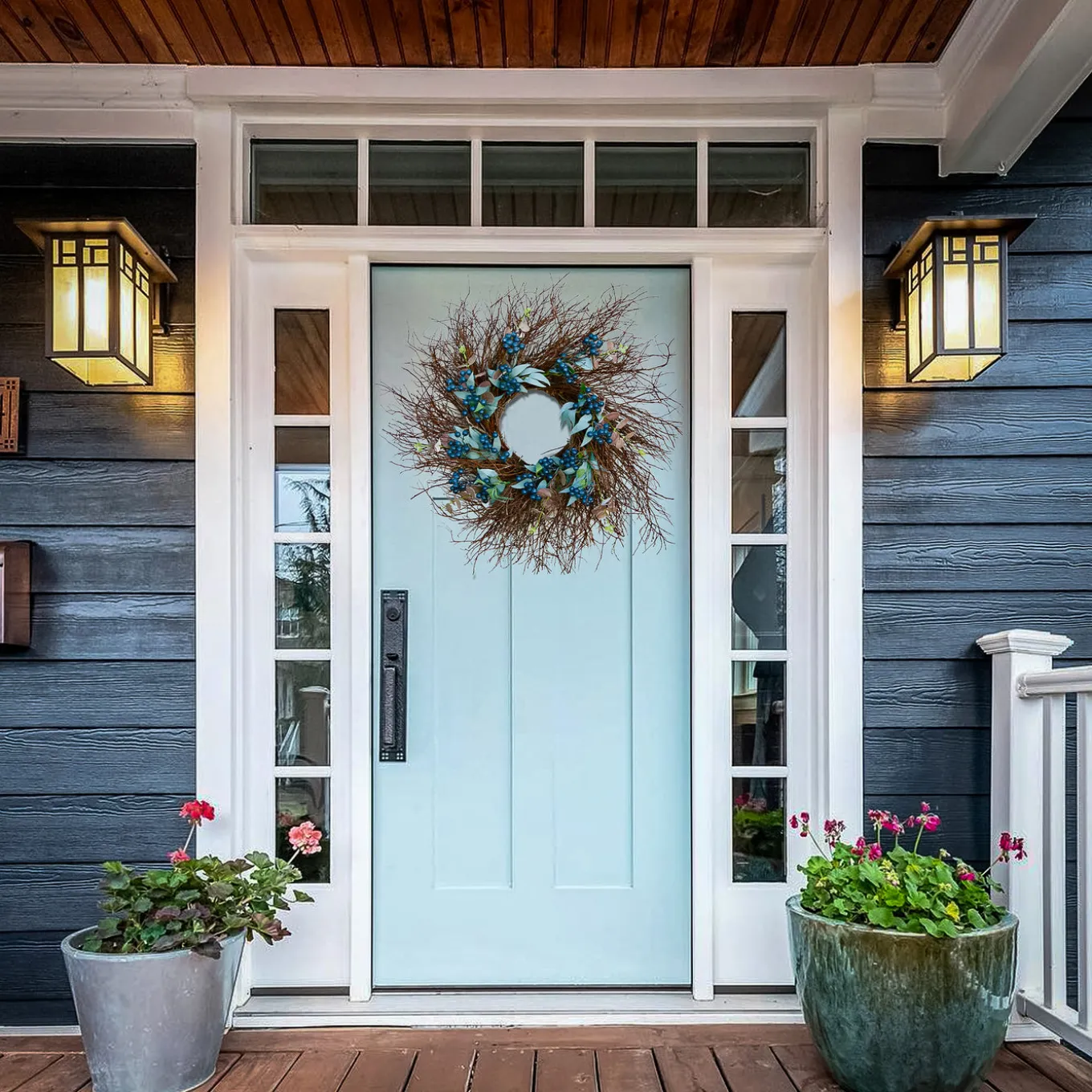 24 in. Spring Blueberry Twig Wreath