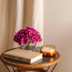 8 in. Spring Dark Purple Hydrangea Bouquet in Glass Vase