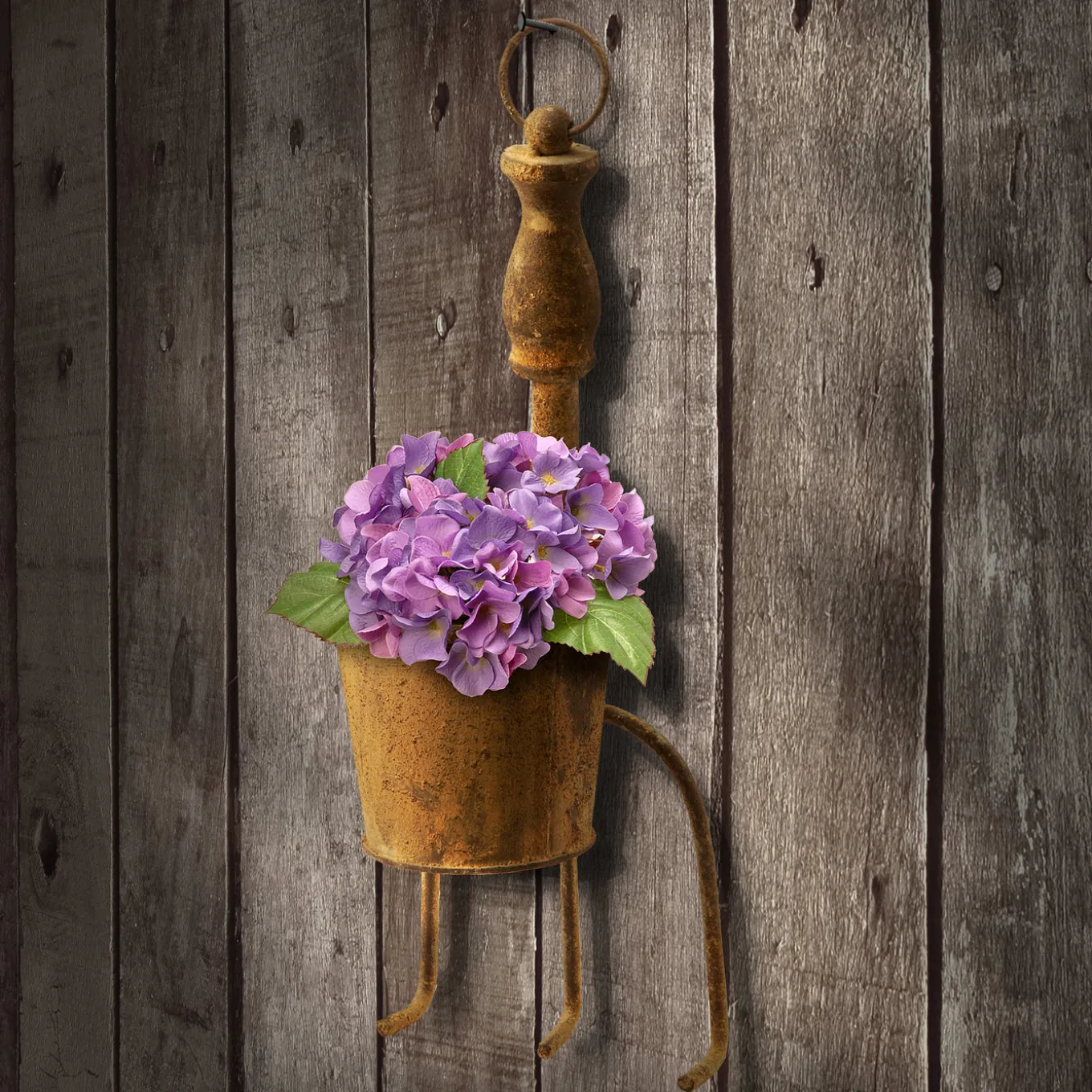 15 in. Spring Garden Tool Metal Fork Flowerpot