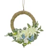 20 in. Spring Hoop Wreath with Dahlia, Peony, and Hydrangea Blooms