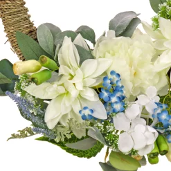 20 in. Spring Hoop Wreath with Dahlia, Peony, and Hydrangea Blooms