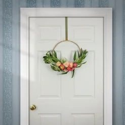16 in. Spring Hoop Wreath with Eucalyptus and Buttercups