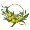 16 in. Spring Hoop Wreath with Buttercup Blooms, Baby’s Breath, and Flowing Green Stems