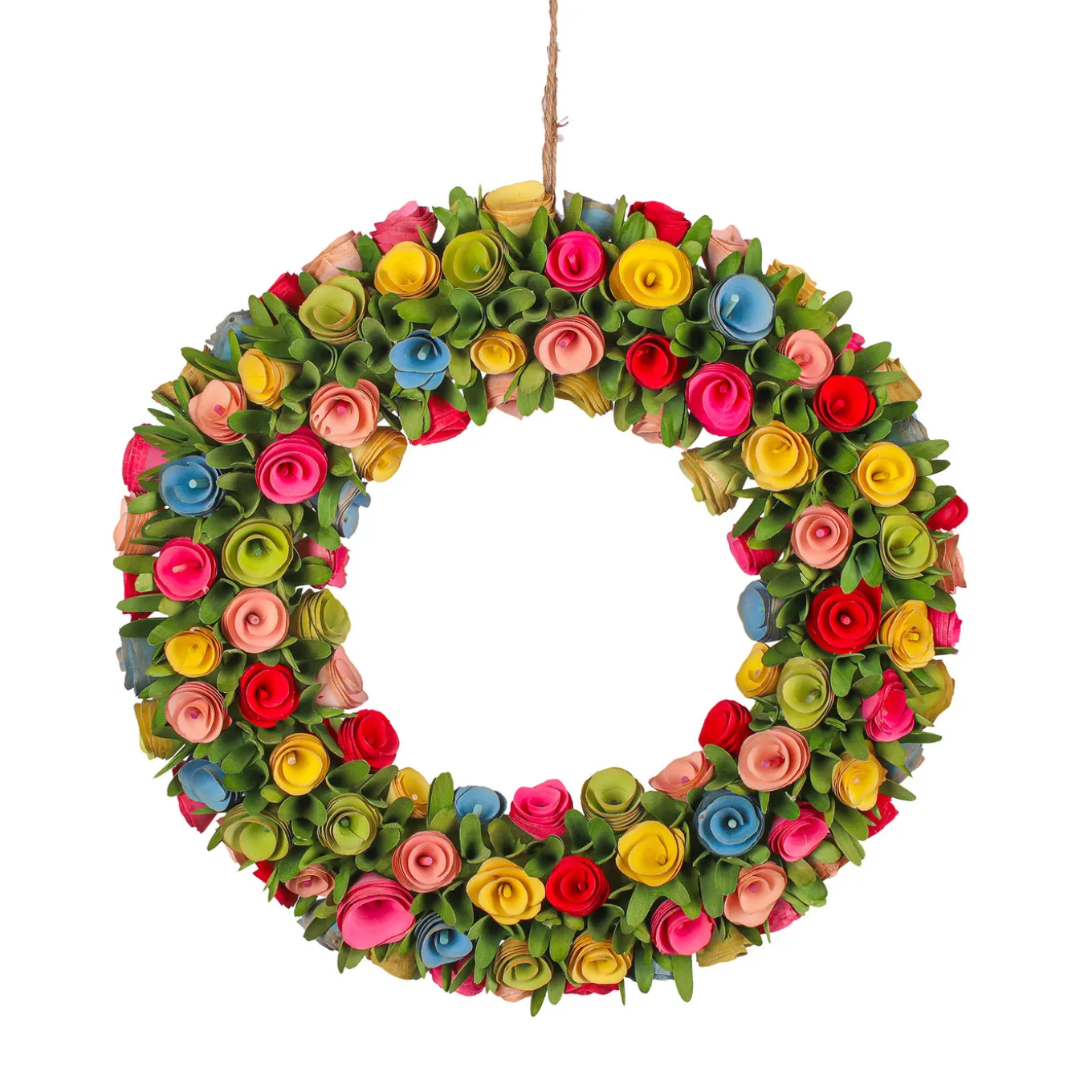 18 in. Spring Multicolor Floral Wreath