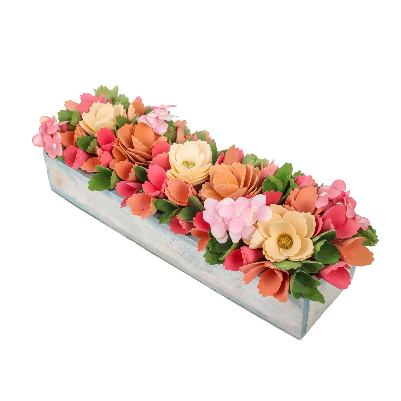 16 in. Spring Multicolor Handcrafted Floral Window Box Decor