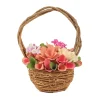 10 in. Spring Pink Multi Floral Basket