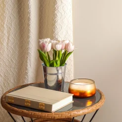 9 in. Spring Pink Tulip Bouquet in Metal Pot