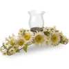 25 in. Spring Sunflower White Candleholder