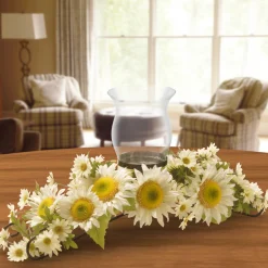 25 in. Spring Sunflower White Candleholder