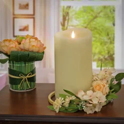 12 in. Spring Table Wreath with Hydrangea and Victorian Rose