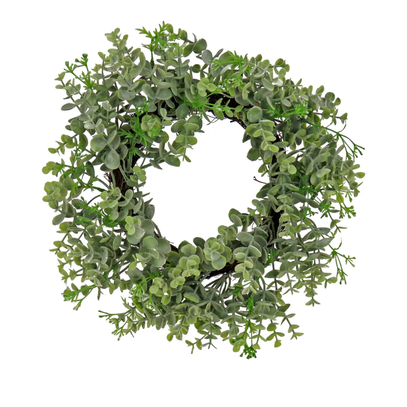 14 in. Spring Table Wreath with Eucalyptus Leaf Stems