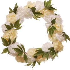 24 in. Spring White Peony Wreath