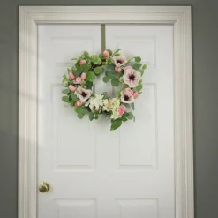 22 in. Spring Wreath with Hydrangea, Tulip, and Eucalyptus Blooms