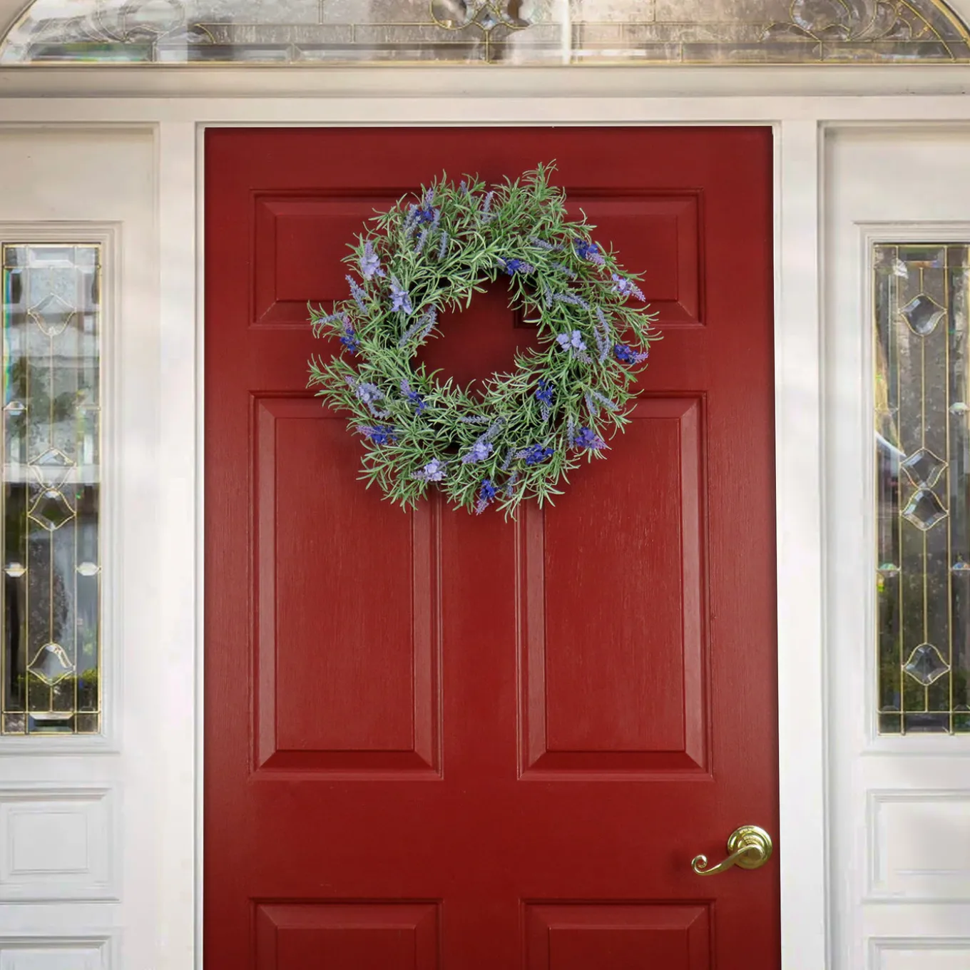 19 in. Spring Wreath with Lavender and Rosemary