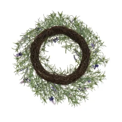 19 in. Spring Wreath with Lavender and Rosemary