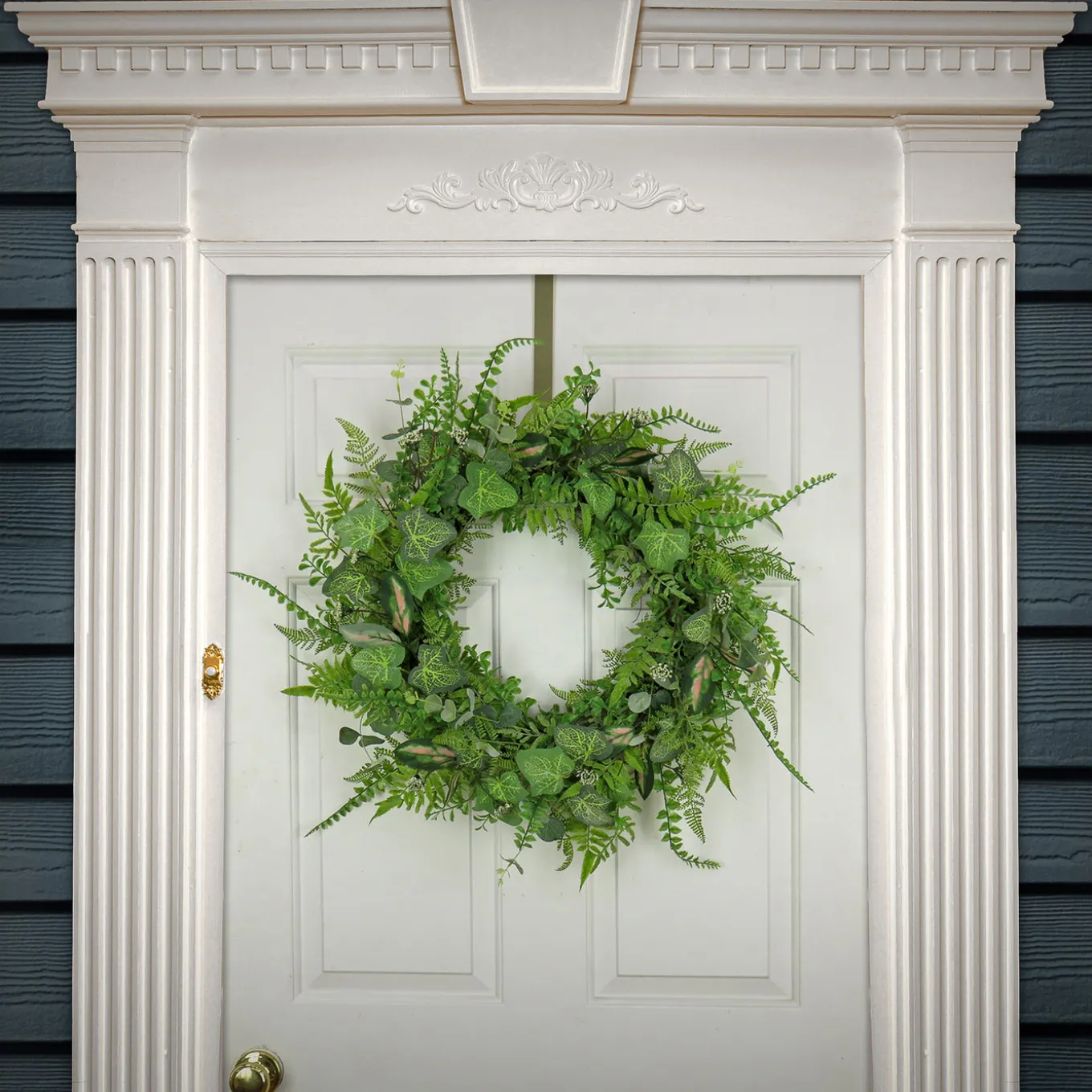 26 in. Spring Wreath with Mixed Leaves and Greenery?
