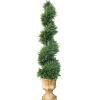 54 in. Upright Juniper Slim Spiral Topiary Tree in a Decorative Urn