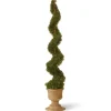 60 in. Upright Juniper Spiral Topiary Tree in a Decorative Urn