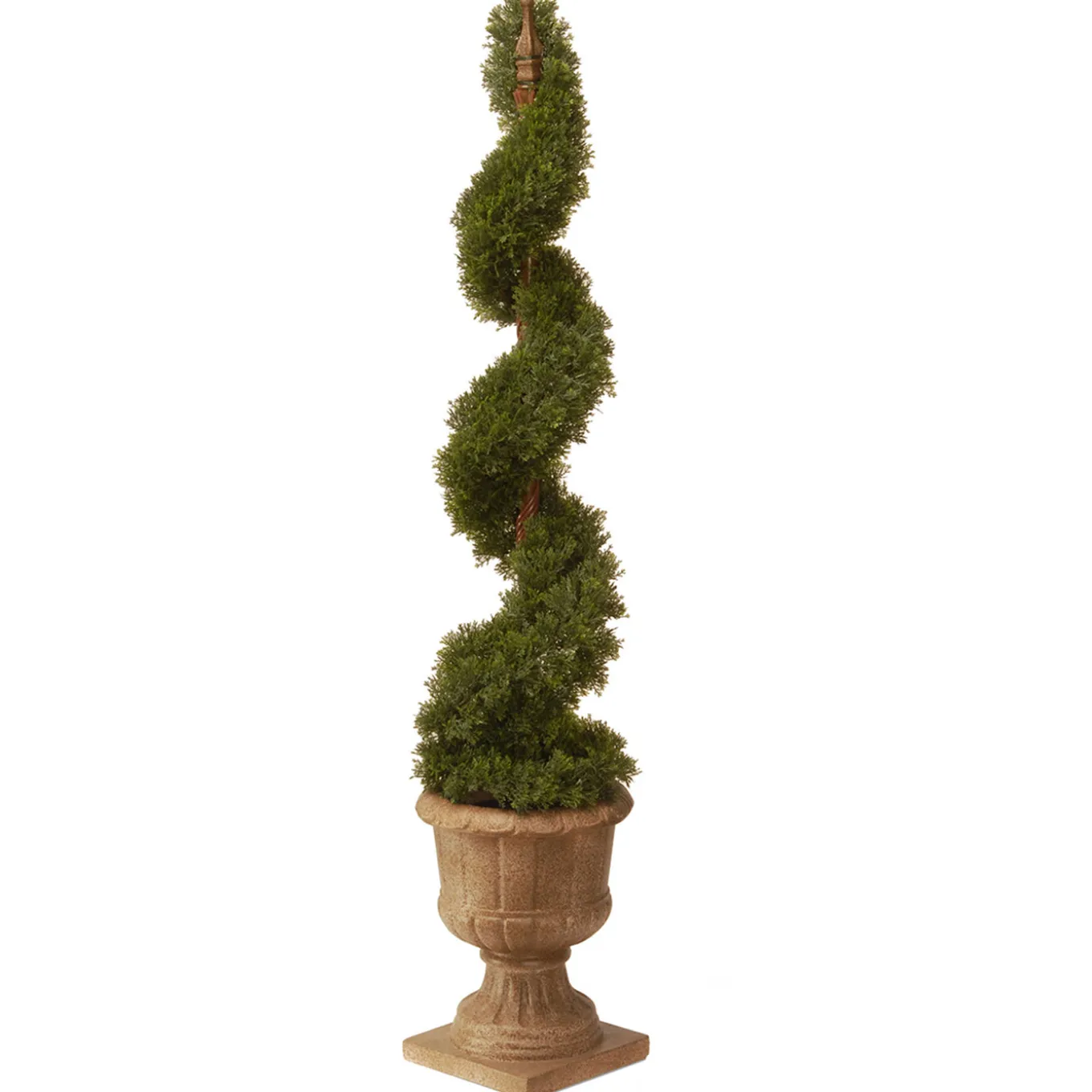 48 in. Upright Juniper Spiral Topiary Tree in a Decorative Urn