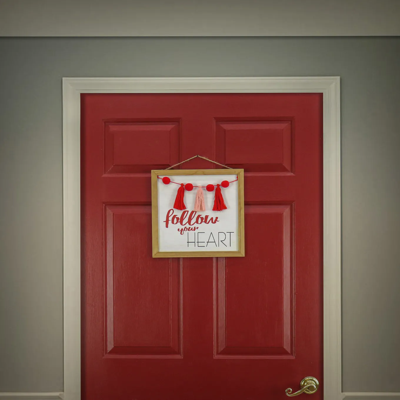 13 in. Valentine's 'Follow Your Heart' Hanging Wall Decoration