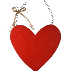 14 in. Valentine's Wooden Heart Hanging Decoration