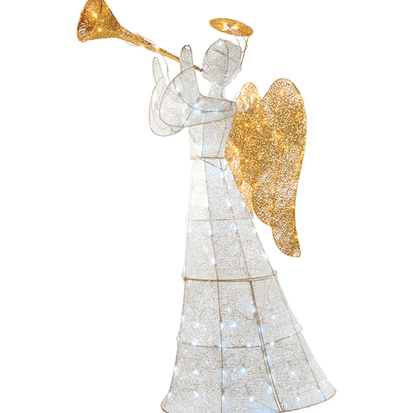 60 in. White Angel Decoration with LED Lights