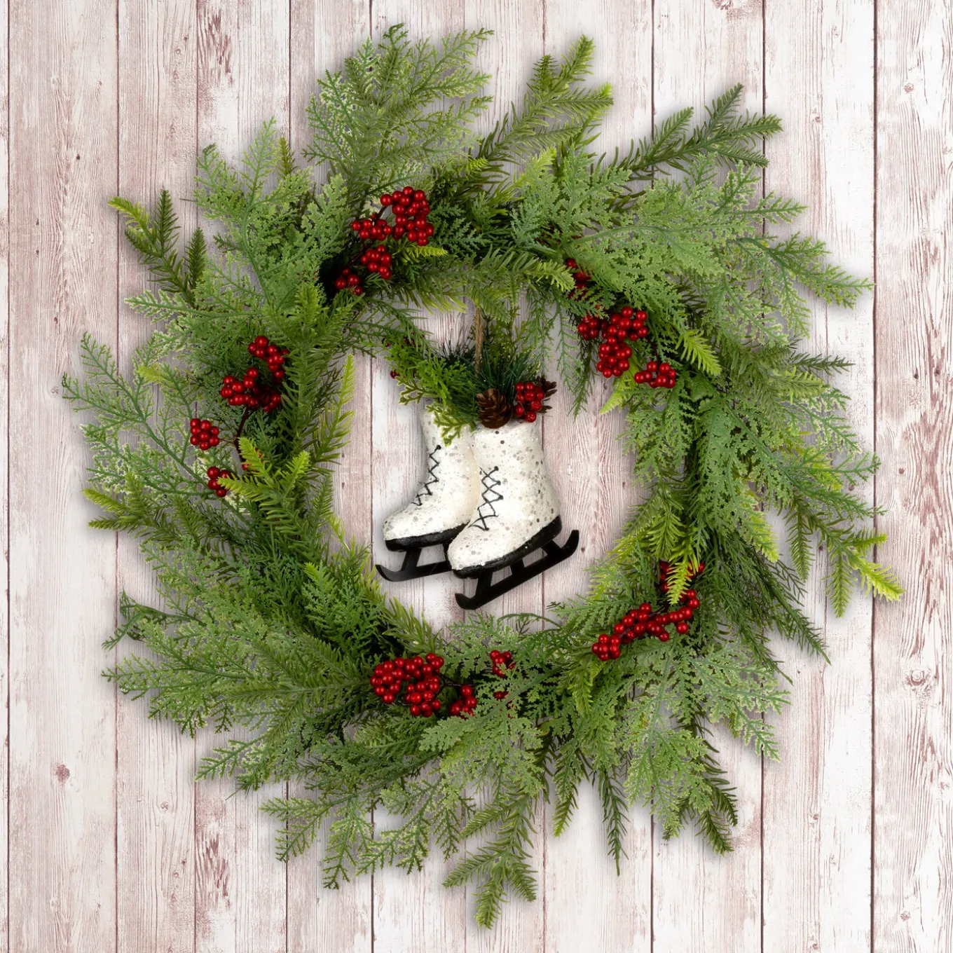 22 in. Winter Skates Wreath