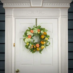 24 in.Spring Wreath with Lemons, Hydrangeas, and Buttercups