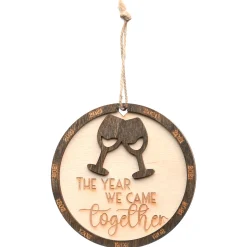 2021 "The Year We Came Together" Wood Christmas Ornament with Hanging Loop, 3 in