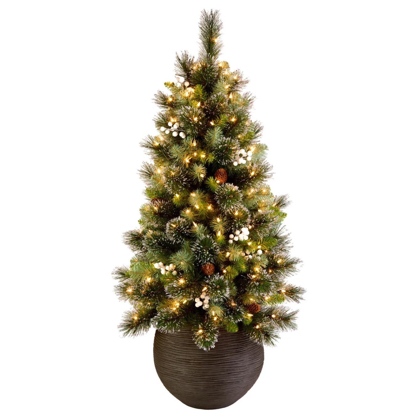 4ft. Glittery Crestwood Spruce Entrance Tree with Clear Lights