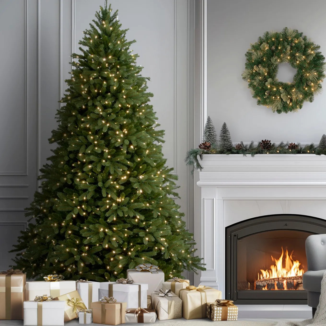 9ft. Pre-Lit Jersey Fraser Fir Tree with Clear Lights