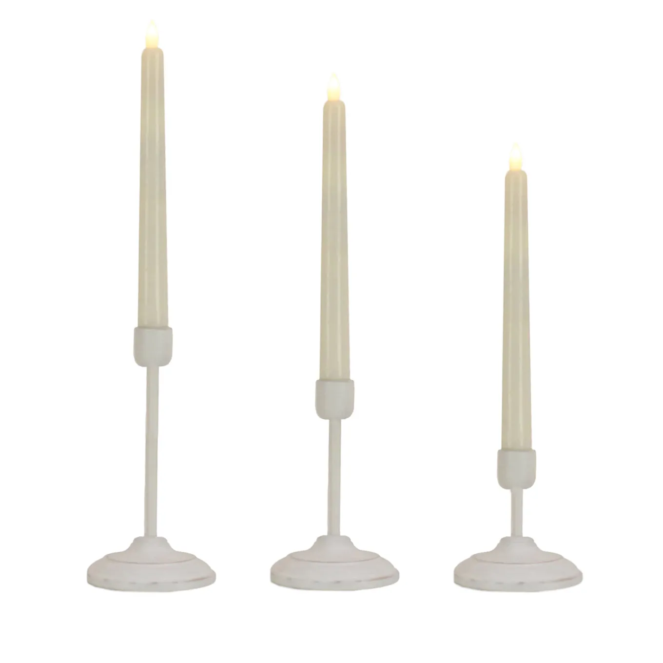 HGTV Home Collection Flameless Heritage Candle Set, White Base