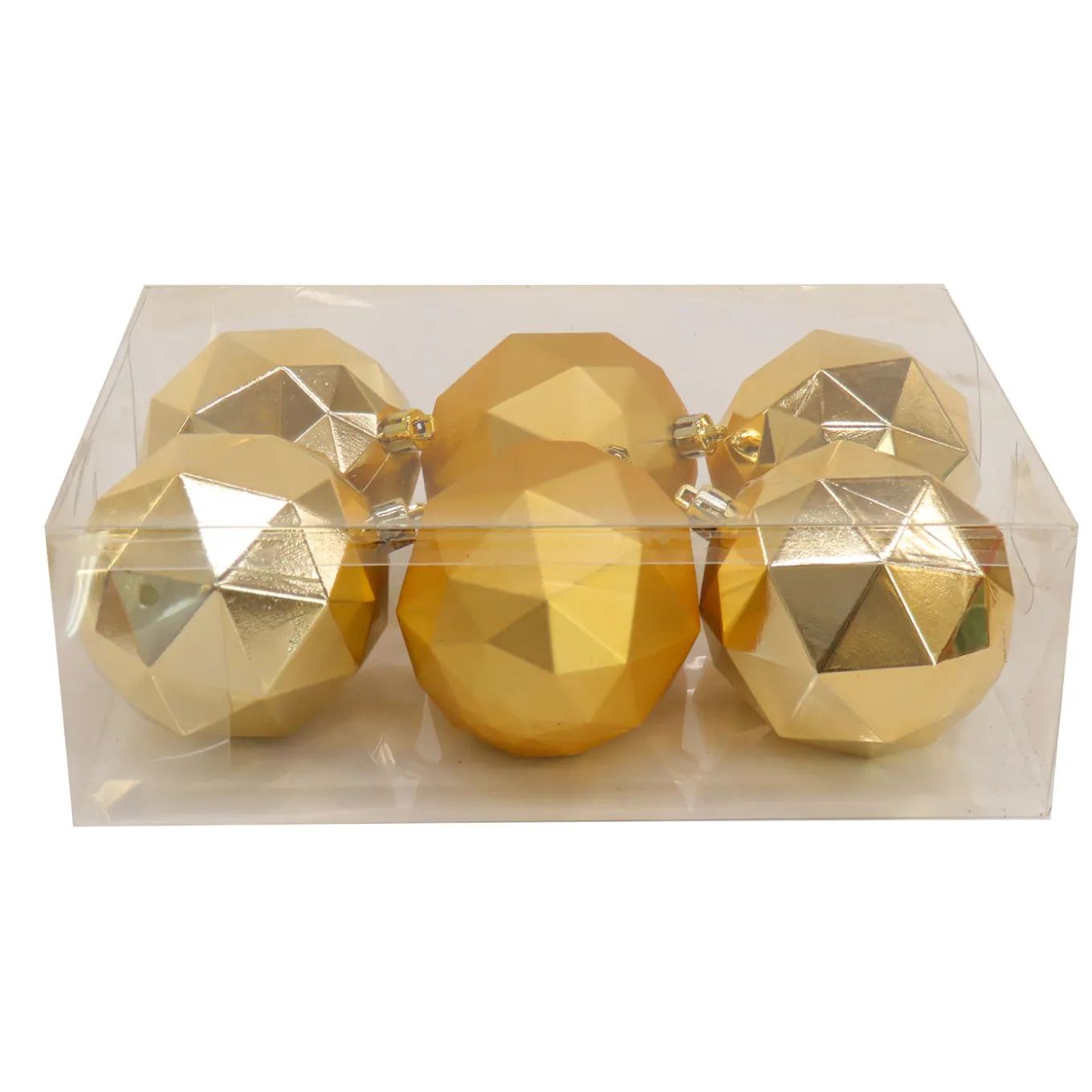 6-Piece Shatterproof Geometric Gold Ornaments