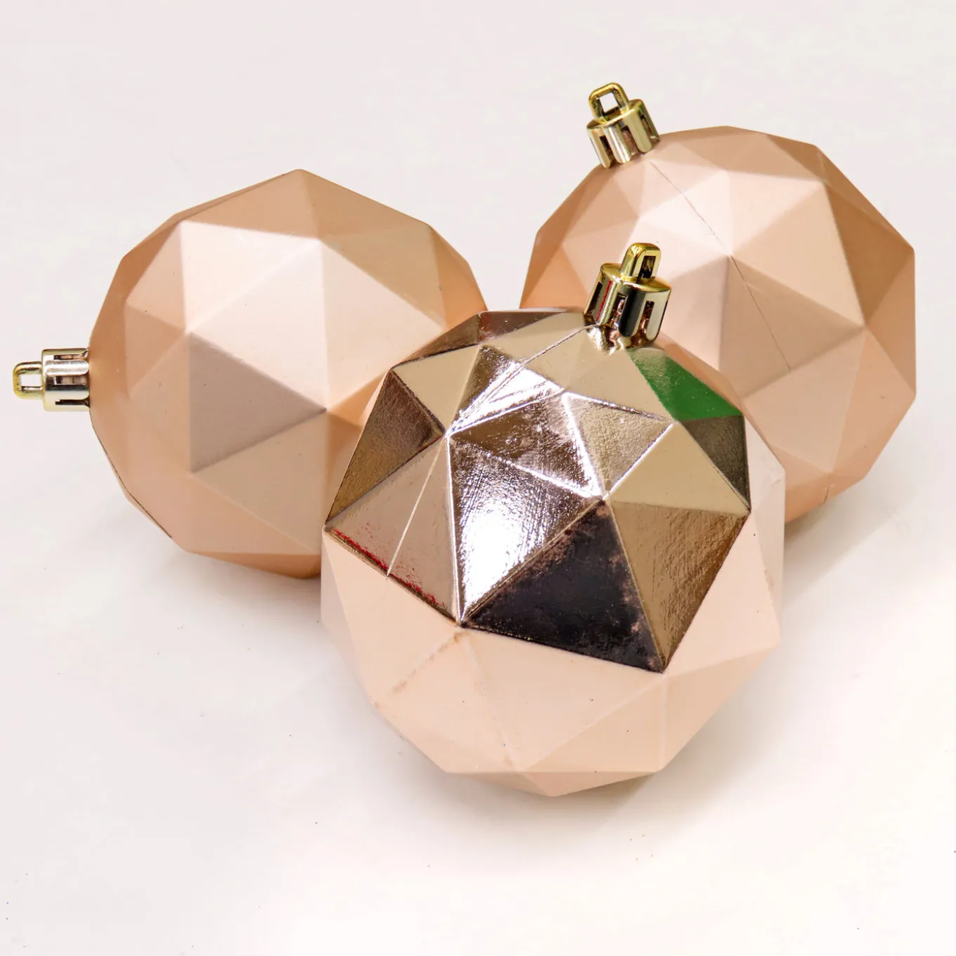 6-Piece Shatterproof Geometric Silver Ornaments