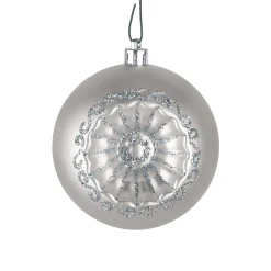 6-Piece Shatterproof Glittering Silver Ornaments