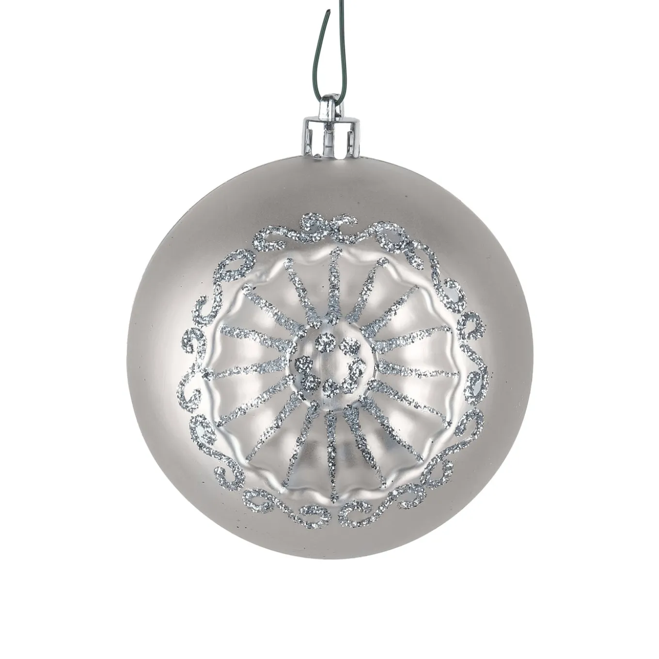 6-Piece Shatterproof Glittering Silver Ornaments