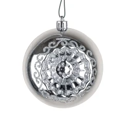 6-Piece Shatterproof Glittering Silver Ornaments