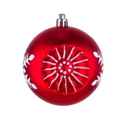 6-Piece Shatterproof Snowflake Red Ornaments