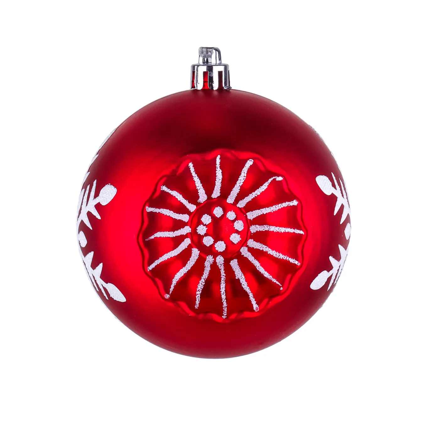 6-Piece Shatterproof Snowflake Red Ornaments