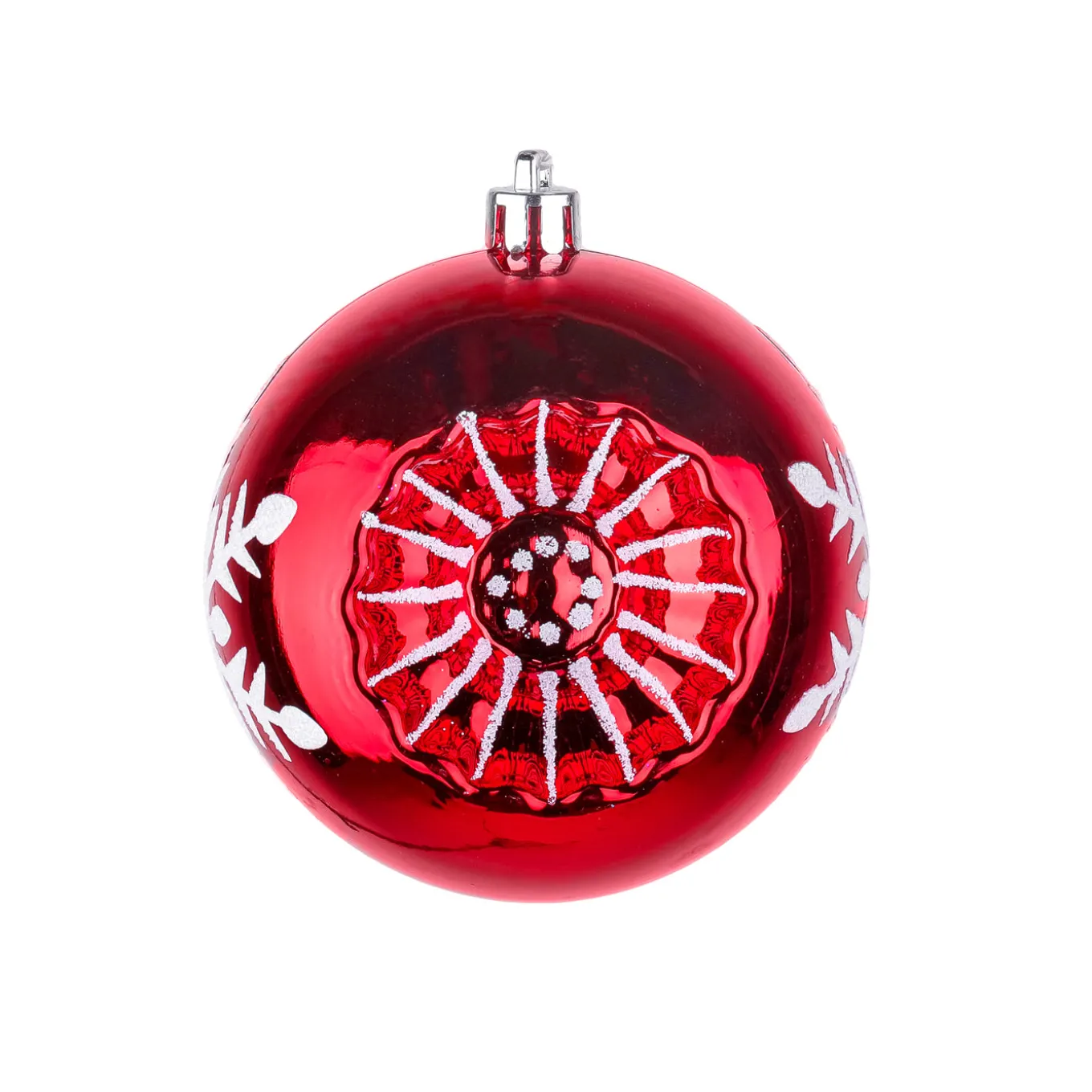 6-Piece Shatterproof Snowflake Red Ornaments