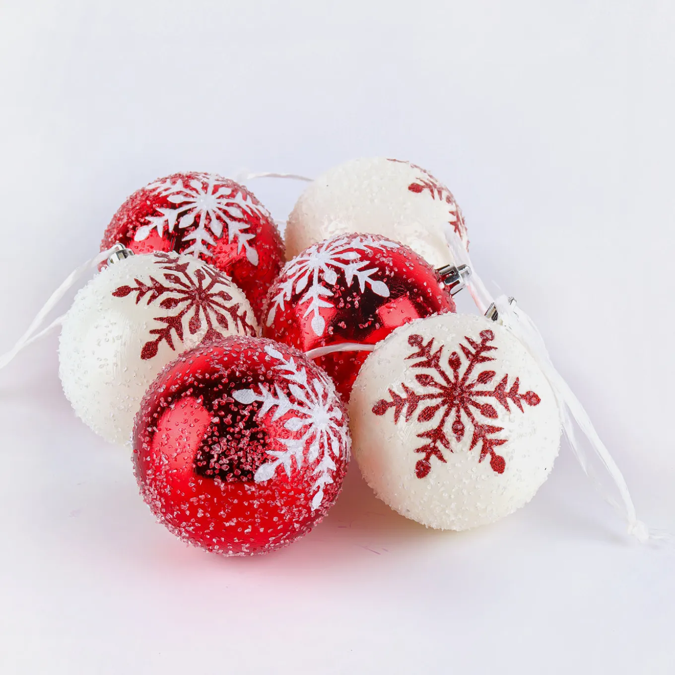 6-Piece Shatterproof Snowflake Ornaments