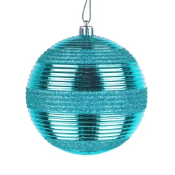 4-Piece Shatterproof Swirling Blue Ornaments